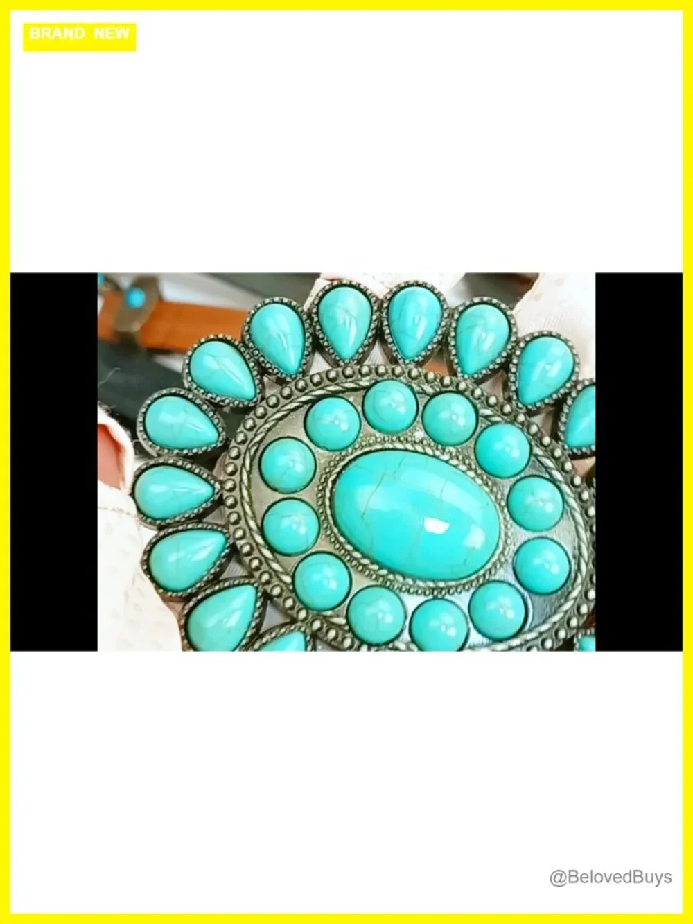 Faux Leather Western Belt Turquoise Studded for Women Men Cowgirl
